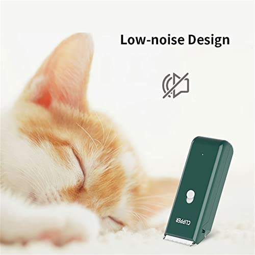 Professional Household Waterproof Low Noise Pet Hair Clippers Electric USB Rechargeable Painless Grooming Tools Hair Grooming Trimmer for Small Medium Dog Cat AP005 Green - color: Ap005-green