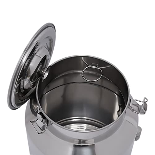 Stainless Steel Sealed Milk Barrel with Spigot，28L/7.39Gallon Large Milk Bucket Wine Can Pail Tote Tank with Sealed Lid & Handle for Milk Wine Oil Liquid Tranport Storage Container - size: With Spigot
