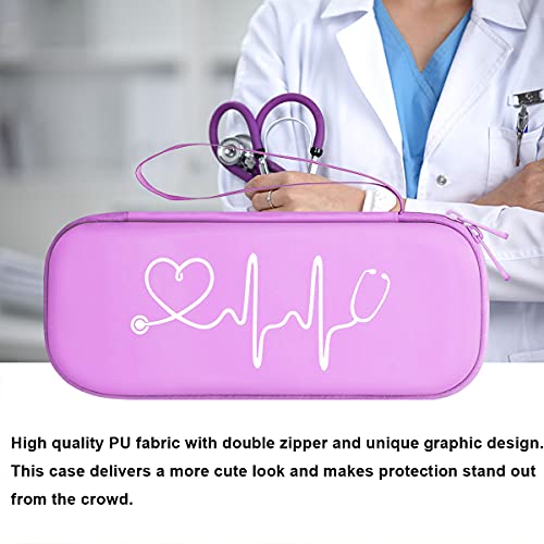BOVKE Travel Carrying Case Compatible with 3M Littmann Classic III, Lightweight II S.E, MDF Acoustica Deluxe Stethoscopes - Extra Room for Medical Scissors EMT Trauma Shears and LED Penlight, Purple | Lightweight II S.E/ MDF Acoustica Stethoscopes Hard Ba