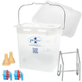 Premier 1 Lamb 'N' Goat Kid Prima Orphan Feeding Bucket – 2.5 Gal, 2 Holes | 2 nipple holes. Square, see-through bucket for easy milk monitoring & cleaning. For orphan lambs & goat kids. - size: 2.5 Gallon Square - 2 Holes