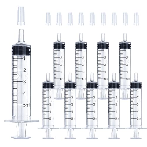 5ml Syringe for Liquid, Oral, Scientific Labs, Measurement, Dispensing, with Cap- 10 Pack 5ml Syringes - style: 5 ml