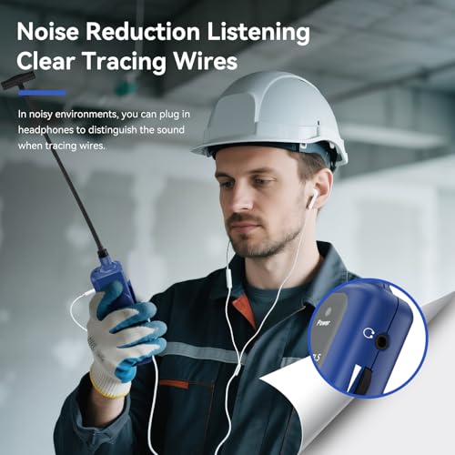 NOYAFA Underground Wire Locator - Circuit Tracer Pet Fence, Electrical, Network & Irrigation Wires, Rechargeable Battery, LED Flashlight, Easy Cable Break Detection, NF-816LS