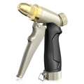 RAINPOINT Garden Hose Nozzle, 100% Heavy Duty Metal Hose Sprayer, High Pressure Water Hose Nozzle with Adjustable Spray Patterns and Flow Control for Watering Plants, Car Washing, Pet Washing,L-Brown - color: Light Brown