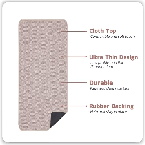 Bath Mat,Ultra Thin Bathroom Runner Rugs,Large Bath Mats for Bathroom,Quick Dry,Non-Slip,Machine Washable,Low Pile,Bath Rug,Shower Outside,Sink,Home Decor Accessories.Beige,1'5"x4'11"（17x59inch） - color: Beige, size: 1'5" X 4'11" (Runner)