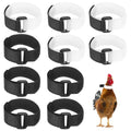 M METERXITY 10-Pack Rooster Collars, 8.07" x 0.79" Adjustable Soft Polyester Anti-Noise Neck Belt for Chickens and Poultry Birds, Noise Control Collar [Black/White] - color: Black/White