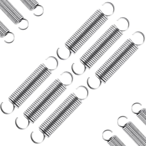 6pcs Extension Springs,0.047"x0.4"x2" 304 Stainless Steel | Extension Springs with hook ends 2inch - size: 0.047"x0.4"x2"