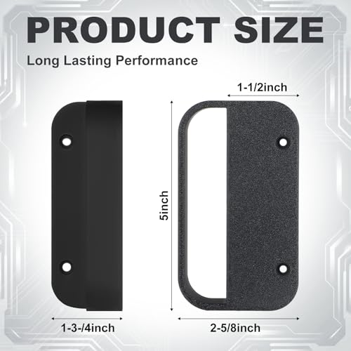 Sliner 2 Pcs Nylon Gate Handle 5.5" Heavy Duty Universal Vinyl Handles Black Rust-Proof Outdoor Gate Pull Ergonomic Extra Knuckle Room Left Right Reversible Door Supplies for PVC Aluminum Wood Door