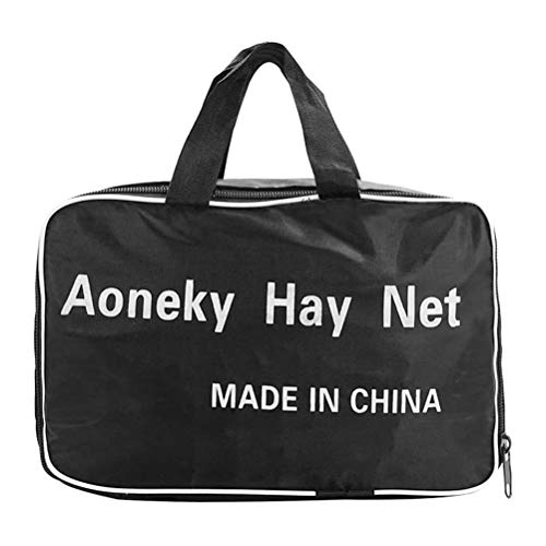 Aoneky Knotless Hay Net for Horses, Large Slow Feed Hay Bag 47 Inches, Fits 36x18x18 Square Bales, 1.5 Inch Opening, Durable Nylon Haynet Reduces Waste, Colic, Boredom, for Horses, Goats, Sheep, Pony - size: 1.5 inch