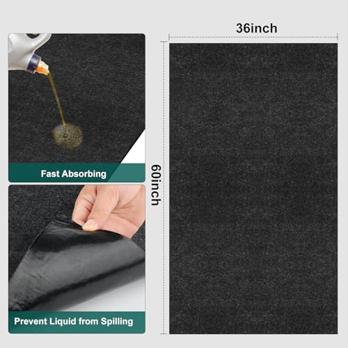 36" x 60" Oil Drip Mat for Garage Driveway, Reusable Floor Oil Spill Leak Absorbent Pads for Motorcycle Car Oil Leak Stain Resistant(1pcs) - size: 3' x 5' (Rectangular)