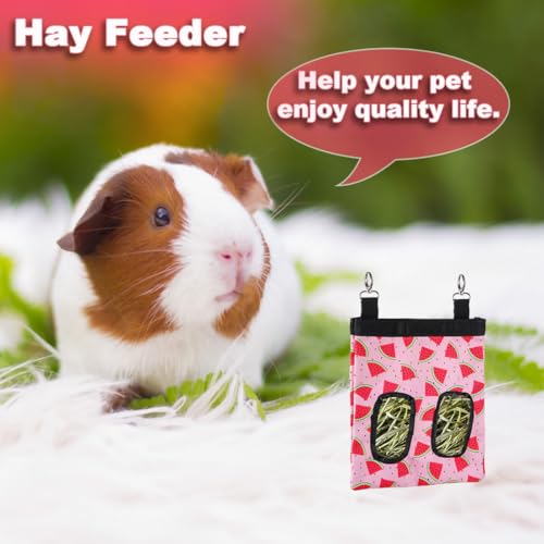 DZWLKJ Guinea Pig Hay Feeder, 600D Polyester, Watermelon, Rabbit Hay Feeder Bag, Guinea Pig, Chinchilla, Hamsters, Small Pets, 1 Pack, Foldable, Lightweight - size: M -11"x 9"x 1"
