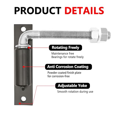 2 Pack J-Bolt Gate Hinge with Plate, Heavy Duty Welded Hinge for Doors Gates, Driveway Gates for Welding on Larger Iron or Steel Gates (Silver-A-5 Inches) - color: Silver-A-5 Inches