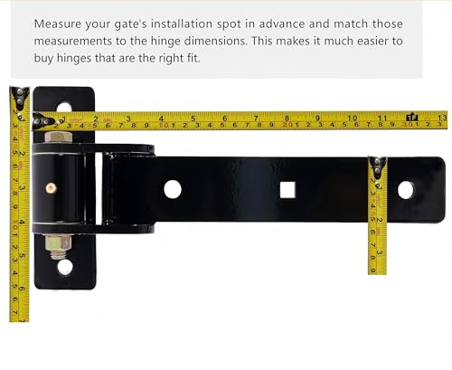 13" Heavy Duty Strap Gate Hinges,900LBS Load Capacity,Thickened Solid Steel | 2Pcs Built-in Ball Bearing T Hinge for Smooth Swing,Bolt or Weld-On Wooden/Metal Gate,Garden Fence Shed Barn Gate(Patent) - size: Large-L