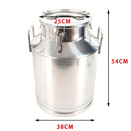 50L/13.25Gal Milk Cans-Stainless Steel Milk Transport Barrels Pail Milk Bucket Jug Oil Barrel Wine Barrel Canister Silicone Seal Barrels - size: 50L