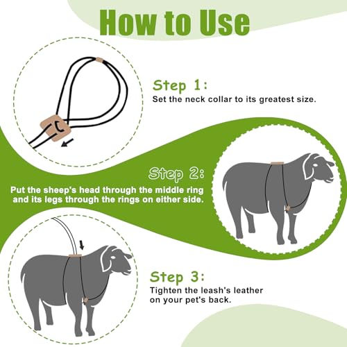 Goat Harness & Leash, Adjustable Step-in Sheep Harness, Goat Accessories, Livestock Halter Supplies for Goats and Sheep (Extra Large) - size: Extra Large