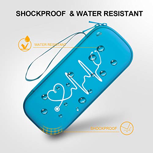 BOVKE Travel Carrying Case Compatible with 3M Littmann Classic III, Lightweight II S.E, MDF Acoustica Deluxe Stethoscopes, Extra Room for Medical Scissors EMT Trauma Shears LED Penlight, Turquoise - color: Pu Leather_Turquoise