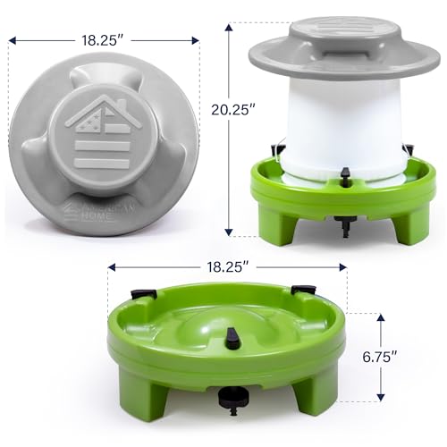 American Home Self-Filling Farmstead Chicken Feeder, 30 lb Capacity, Fits Standard 5-Gallon Bucket, Outdoor Weather-Resistant Design - size: Feeder