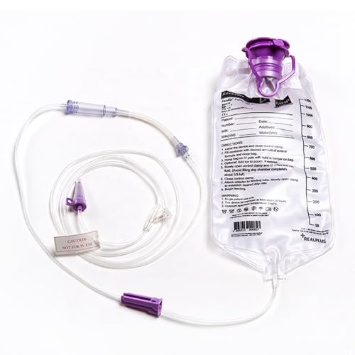 1200ML Enteral Delivery Gravity Feeding Bag Set, Disposable Enteral Nutrition Bag with Slip Tip Connector - Feed Bag Health Care Aids - size: 1 Feedbag