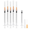 20 Pack 1ml Syringes with 25G 1 Inch Needle, Disposable Luer Lock Syringe Individually Sterile Packed for Scientific Lab, Liquid Measuring and Dispensing - size: 1CC-25G-1IN