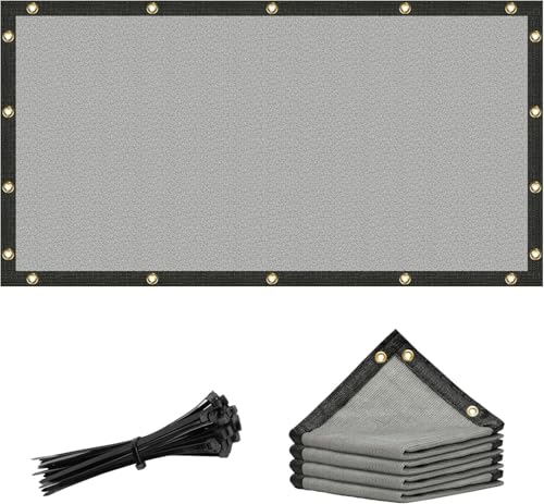 Amgo 2' x 2' Grey Custom Size Shade Cloth with Grommets - 90% Sunblock, Durable Mesh Fabric Tarp for Dog Kennel Cover, Fence Privacy Screen, Greenhouse, Chicken Coop & Pet Playpen. - color: Grey, size: 2' x 2' Custom Size