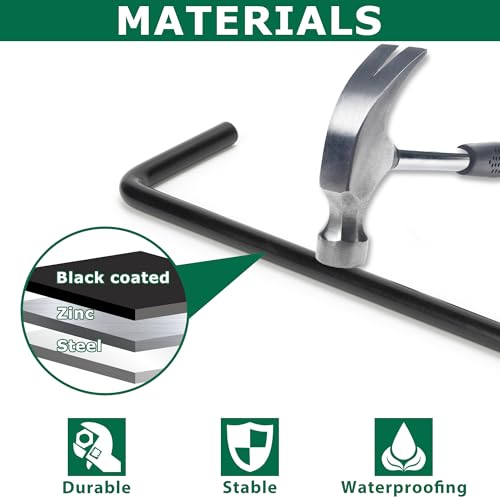 36" Heavy Duty Cane Bolt Gate Drop Rod with Upgraded Design, Square Drop Rod Kit for Double Gate Wood PVC Vinyl Metal Yard Gate Latch-2 Pack - size: 36 Inch-2 Pack