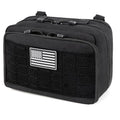 Jueachy Tactical Molle Pouch Large Admin Bag Utility Tool Pouches Molle Attachment EDC Pouches Expandable Molle Accessories Organizer Medical Pocket U.S.A Patch Included - color: Black Laser Cut