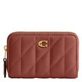 Coach Quilted Pillow Leather Essential Small Zip Around Card Case - color: B4/Dark Peach, size: One Size