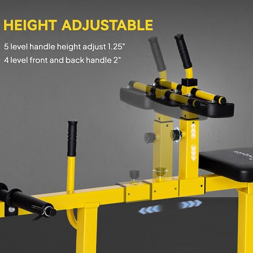 Soozier Seated Calf Raise Machine for Home Gym Waist Arm Training | Adjustable Calf Machine Leg Extension - color: Yellow