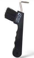 Horse Hoof Pick with Brush, Soft Touch Ergonomic Black Handle, Durable Hoof Cleaning Tool for Horses, Ponies & Farrier Hoof Care