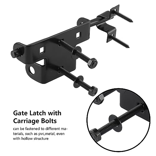 HOME MASTER HARDWARE Heavy Duty Slide Bolt Gate Latch, 1 Pack Door Latch | Metal Sliding Bolt Door Lock with Padlock Hole, Suitable for Fence, Barn, Shed, Interior, Outdoor, Included Screws, Black