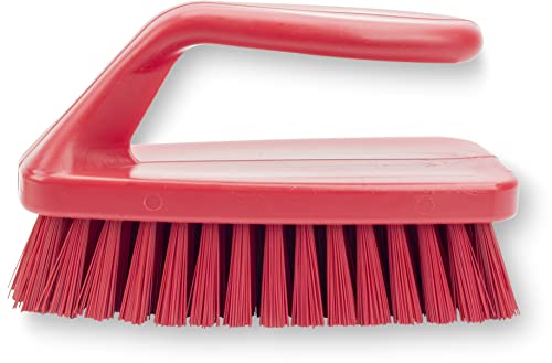 SPARTA Scrub Brush with Iron Shaped Handle and Stiff Bristles, Heavy Duty Scrubber Brush for Kitchen, Bathroom, Shower, Tile, Sink, Carpet and Bakepans, Polypropylene, 6 Inches, Red - color: Red, size: 6 Inches (Pack of 1)