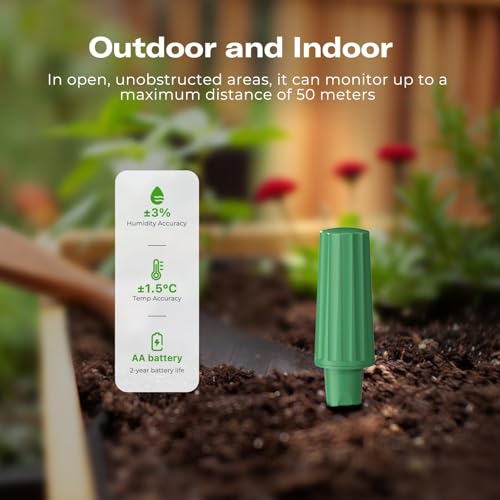 THIRDREALITY Smart Soil Moisture Sensor Gen2, Zigbee hub Needed, Enhanced Signal Stability, Capacitive Moisture Monitoring, Garden Planting, Compatible with Hubitat, SmartThings, Home Assistant, Homey - style: 1 Pack