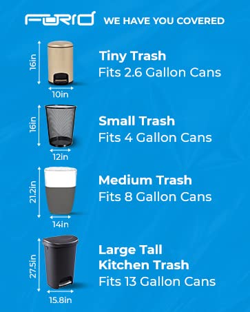 FORID Clear Trash Bags, 8 Gallon Garbage Bags, Wastebasket Bin Liners 110 Count Plastic Trash Bags for Bathroom Bedroom Office Garbage Can 30 Liters - Durable & Thick Trash Bag - Medium - size: 110 Count (Pack of 1), style: Clear 8 Gal
