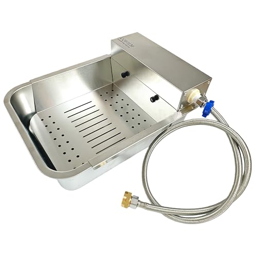 Metal Automatic Dog Water Dispenser Can Separate Large Debris | 3 Gallon Outdoor Automatic Water Bowl,Detachable Dual-Use Water Bowl,Water Level Control,for Dogs Poultry Sheep (11L-B) - color: High Lid