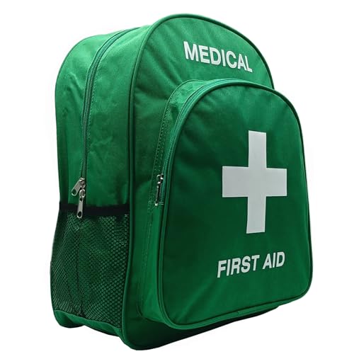 Red Emergency Bag First Aid Backpack Empty Medical First Aid Bag Treatment Trauma Bags for Camping Pet Dog Cat (Green White) - color: Green White