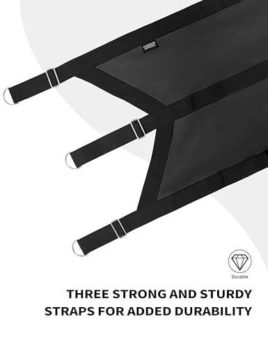 Harrison Howard Stall Guard for Aisle Home Barn Use with Sturdy Spring Hooks and D-Rings Adjustable Straps Aisle Stall Guard for Horses Black - color: Black