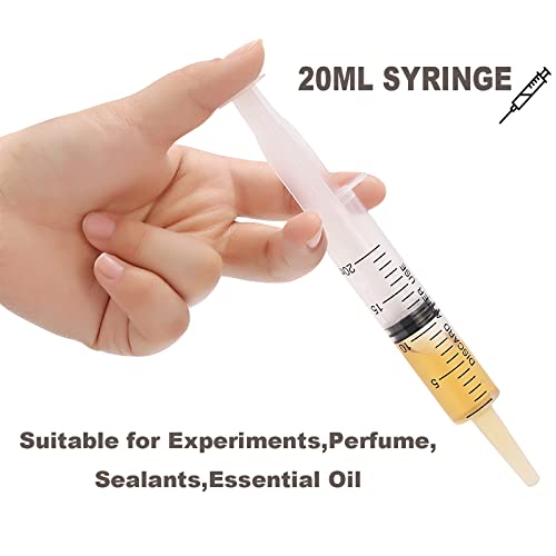 30 Pack 20ml Plastic Syringe for Scientific Labs, Measuring Liquids, Pets, Oil or Glue Applicator - size: 20ml-30Pack
