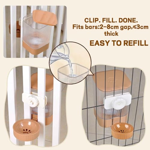 Small Pet Automatic Water Dispenser 1.6L - High-Temp Resistant, Detachable Easy to Clean, Non-Spill Auto Water Level | Food Grade Cage Mountable Feeder for Rabbit, Cat, Guinea Pig, Call Duck, Puppy