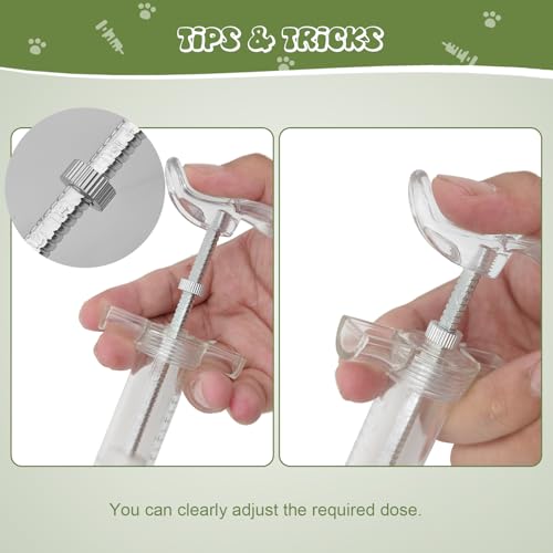 2 pcs Reusable Goats Syringe for Goat, 2 Drench Nozzle Adjustable Dosage Drench Gun Syringe for Sheep (Clear 20ML) - style: Clear
