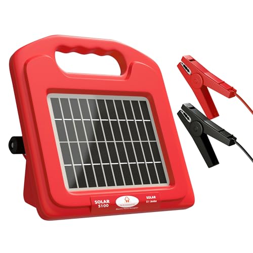 Solar Electric Fence Charger 5 Mile + Electric Fence Tape for Livestock 1640ft 3/4"