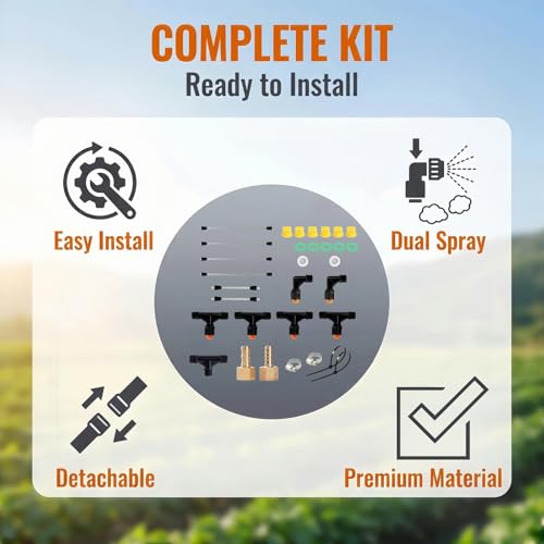7.5‘’ ATV Sprayer Boom with 6 Nozzles, Stainless Steel Detachable Spray Boom, Compatible with ATV/UTV Tractor Spray System, Complete Fittings with Brass Barb Connectors & Stainless Steel Clamps