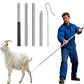 Goat Sheep Catcher Hook, 304 Stainless Steel Sheep Leg Hook, Length Can Be Adjusted Freely 44"48"59"63"75" Goat Grabber Tools, Shepherd Sheep Crook, Grab Them Simply and Quickly (Iron Ball)