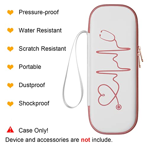 BOVKE Case for 3M Littmann Classic III/Cardiology IV - White Rosegold | Lightweight II S.E/ MDF Acoustica Stethoscopes Hard Bag, Medical Supplies Case for Nurses, Doctors, Nursing School Essentials - color: White Rosegold