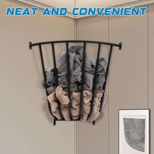 Corner Hay Rack, 29.5 x 13.8 x 26.7 Large Capacity Goat Hay Rack, Heavy Duty Galvanized Metal Wall Hay Feeder for Sheep Horses, etc