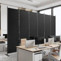 C-Hopetree 6 Panels Room Divider, 6 Ft Tall Indoor Folding Privacy Screen, Portable Partition Separator, Freestanding Separation Temporary Wall for Office, Bedroom, 120" W X 71" H, Black - size: 6-Panel