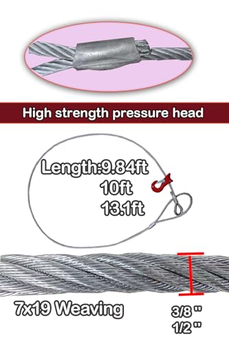 Single Leg Wire Rope Sling - size: 1/2IN-10FT