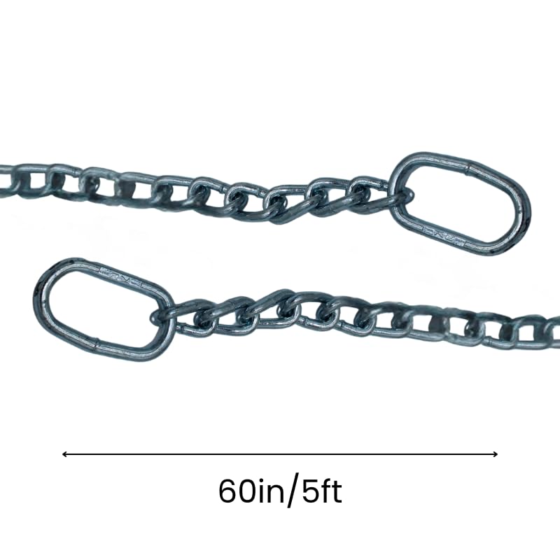 IVS OB Chain and Handles Set (60 Inch) - Stainless Steel - Calving Kit | Heavy-duty Twist-link, 1,200lb. pull Strength, Chrome-plated Handles with Ergonomic Grips, Rust-resistant, Livestock Puller - size: 60 Inch