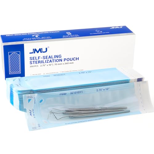 JMU Self Sealing Dental Sterilization Pouches 2.75" x 10", 200/Box - size: 2.75" x 10"