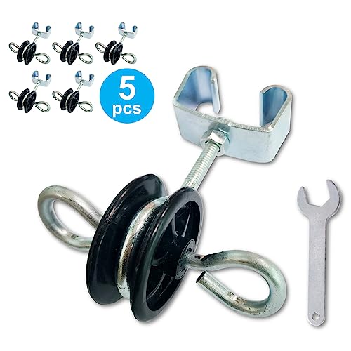 Q'mark Farm Electric Fence T-Post Gate Handle Anchors Double Hook T-Post 2-Rings T-Post Insulators (5), Black