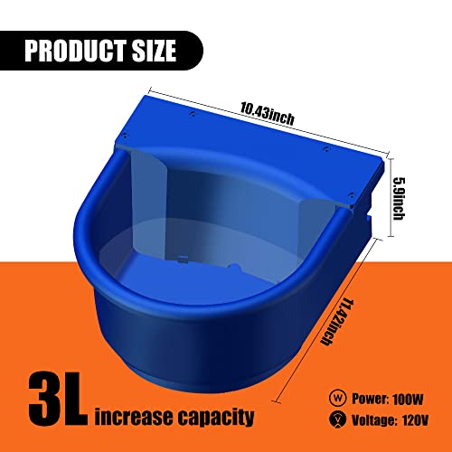 Automatic Heated Dog Waterer Bowl Feeder Constant Temperature Dispenser 3L Outdoor Thermal Bowl with Float Ball Valves for Pet Dog Horse Cattle Goat Sheep (Blue) - color: Blue