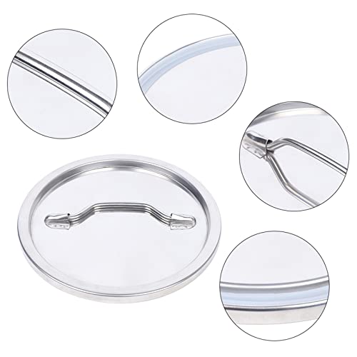 Stainless Steel Milk Bucket Lid for 3.17-15.85 Gallon Containers, Silver Round Modern Design with Smooth Edges and Convenient Handle for Easy Cleaning and Moving